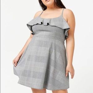 🎉 HP! Forever 21 Plus Glen Plaid Skater Dress